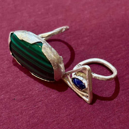 ANELLI HANDMADE MALACHITE E LAPISLAZZULI