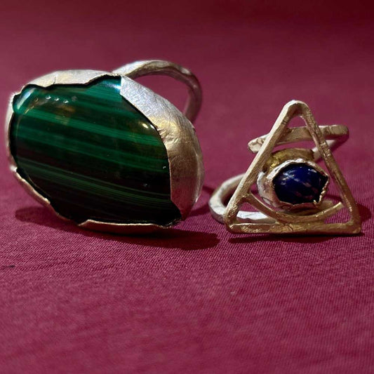ANELLI HANDMADE MALACHITE E LAPISLAZZULI